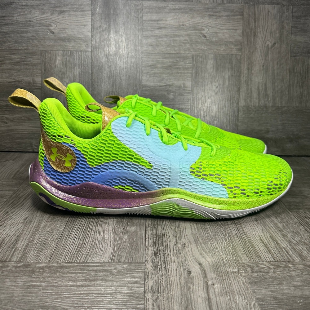 Under Armour Spawn 3 Men 18 Lime Green Blue Basketball NEW 3025239-300